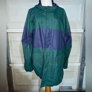 VTG Britches Great Outdoor Rain Jacket Rugby Stripe Hood
